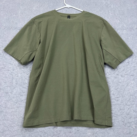 Lululemon Pique Oversized Fit T-Shirt Men's Small Olive Green Crew Tee LM3EM5S - Picture 1 of 6